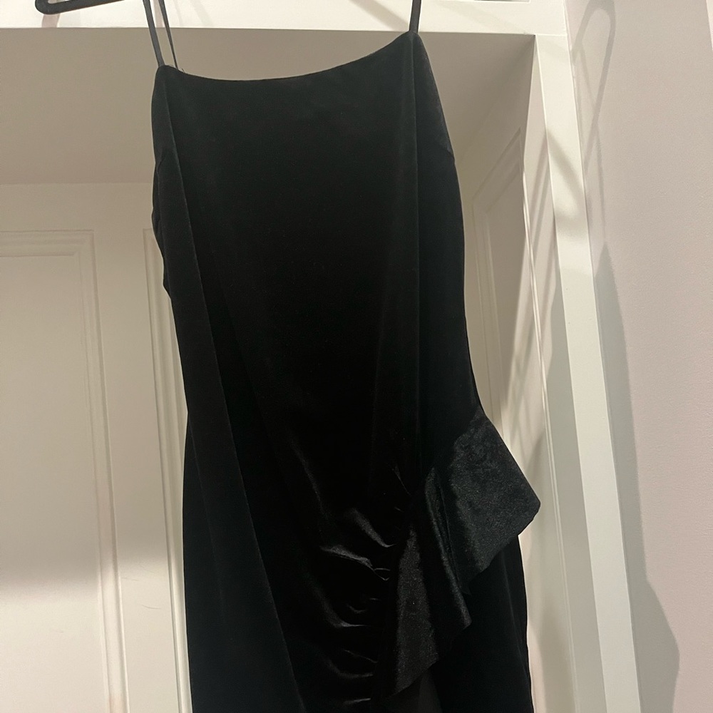 Black velvet cocktail dress